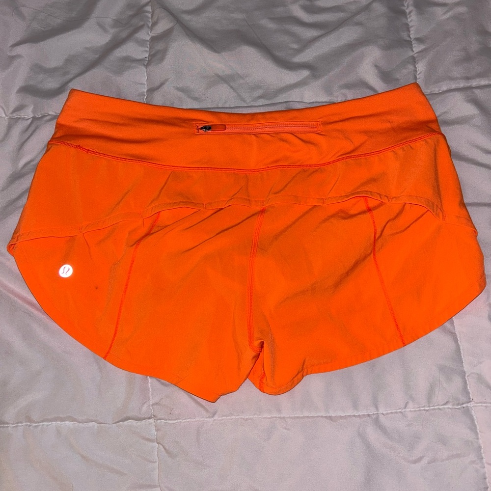 rare size 8 speed up shorts neon orange !!